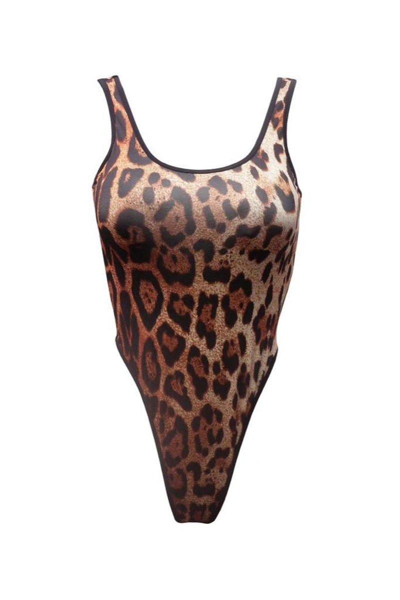 Hamade Activewear Classic High-cut Bodysuit - Leopard - Image 4