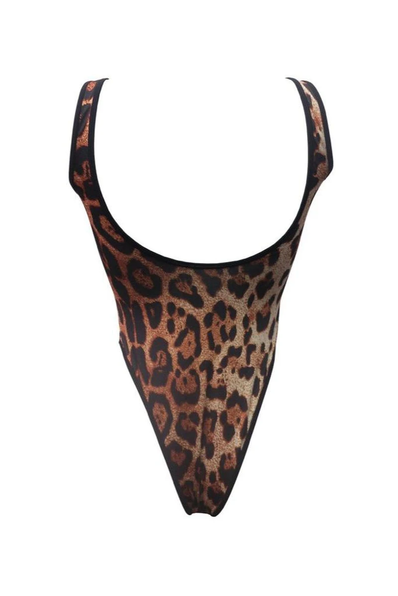 Hamade Activewear Classic High-cut Bodysuit - Leopard - Image 5
