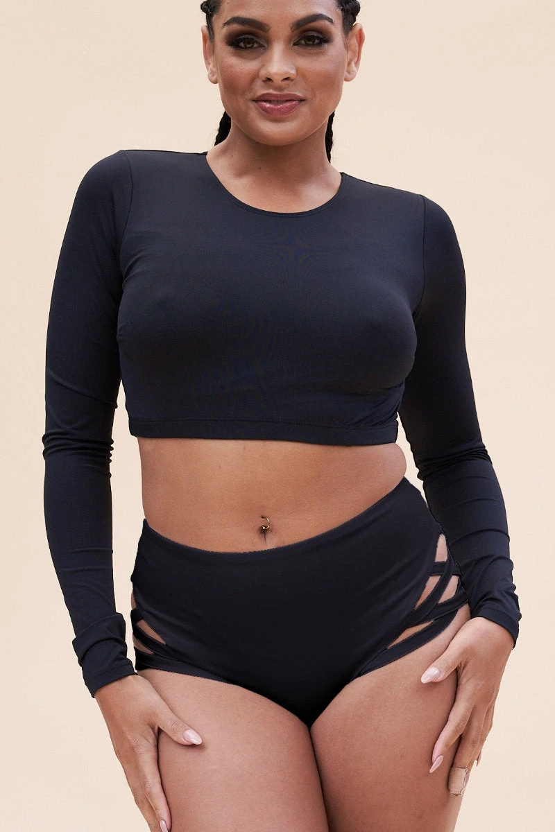 Lunalae Gia Long Sleeved Top - Recycled Black - Image 3