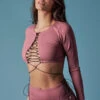 HotCakes Polewear Lace Up Top - Pink Coral