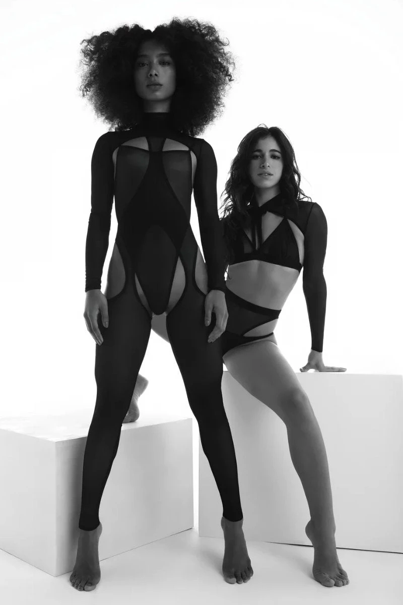 Rolling Long Peek-A-Boo Onesie - Black - Image 3