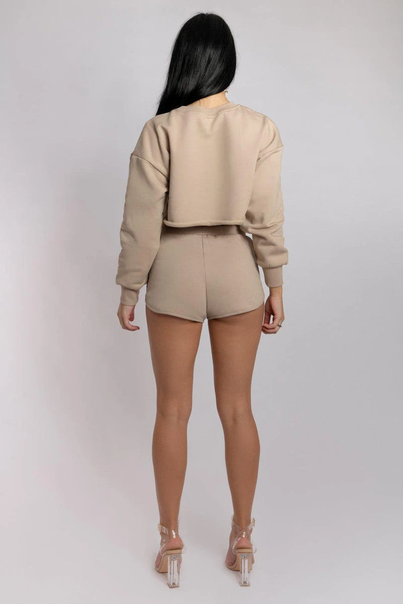 CXIX Oversized Cropped Jumper - Fawn - Image 2