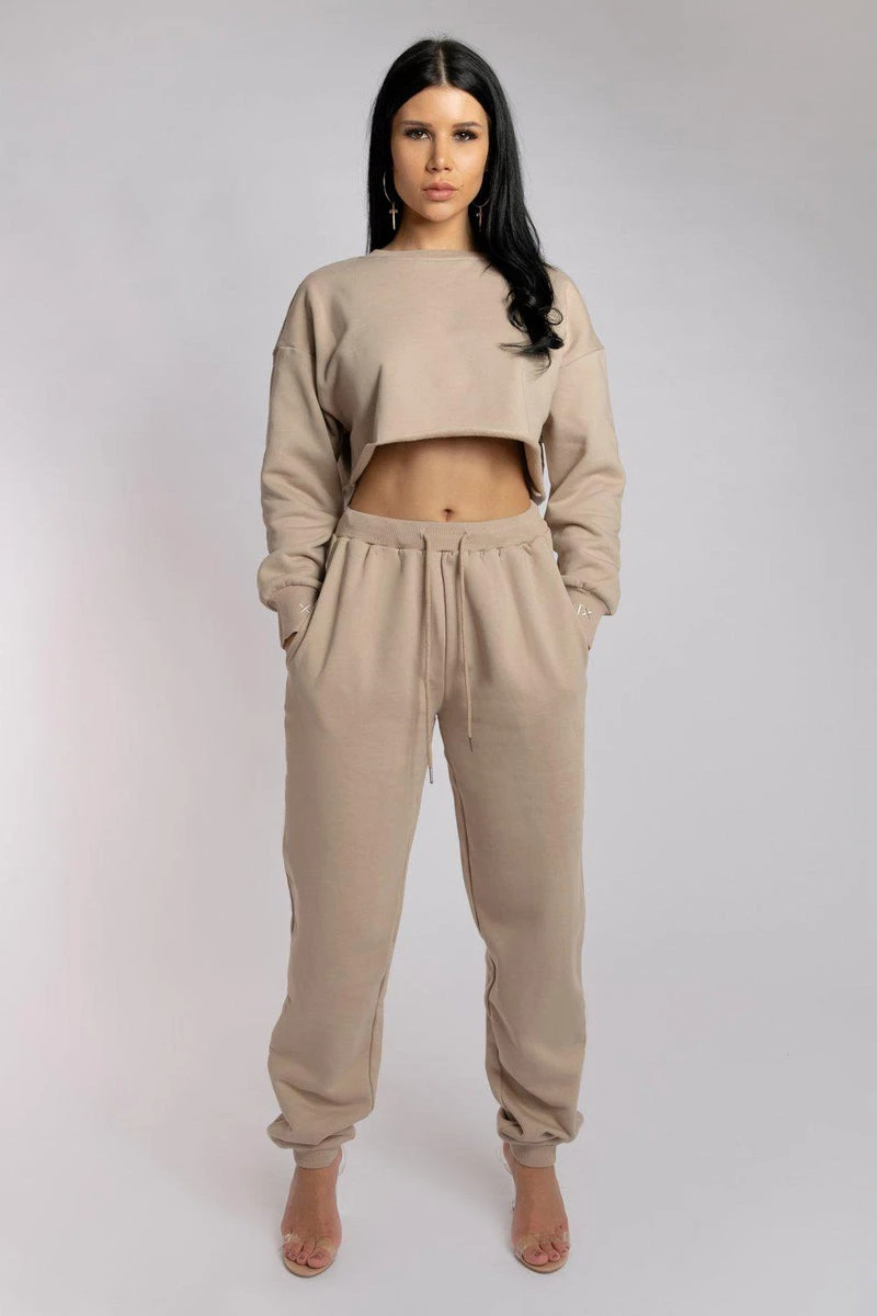 CXIX Oversized Cropped Jumper - Fawn - Image 3