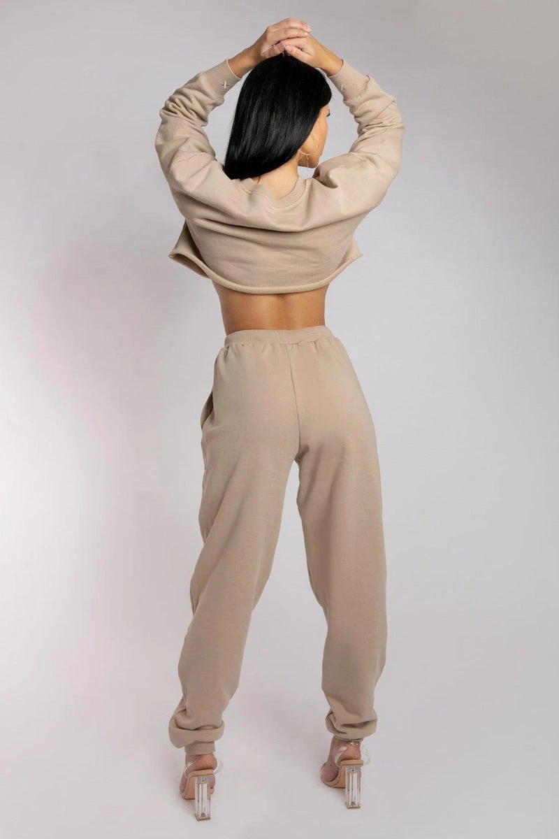 CXIX Oversized Cropped Jumper - Fawn - Image 8