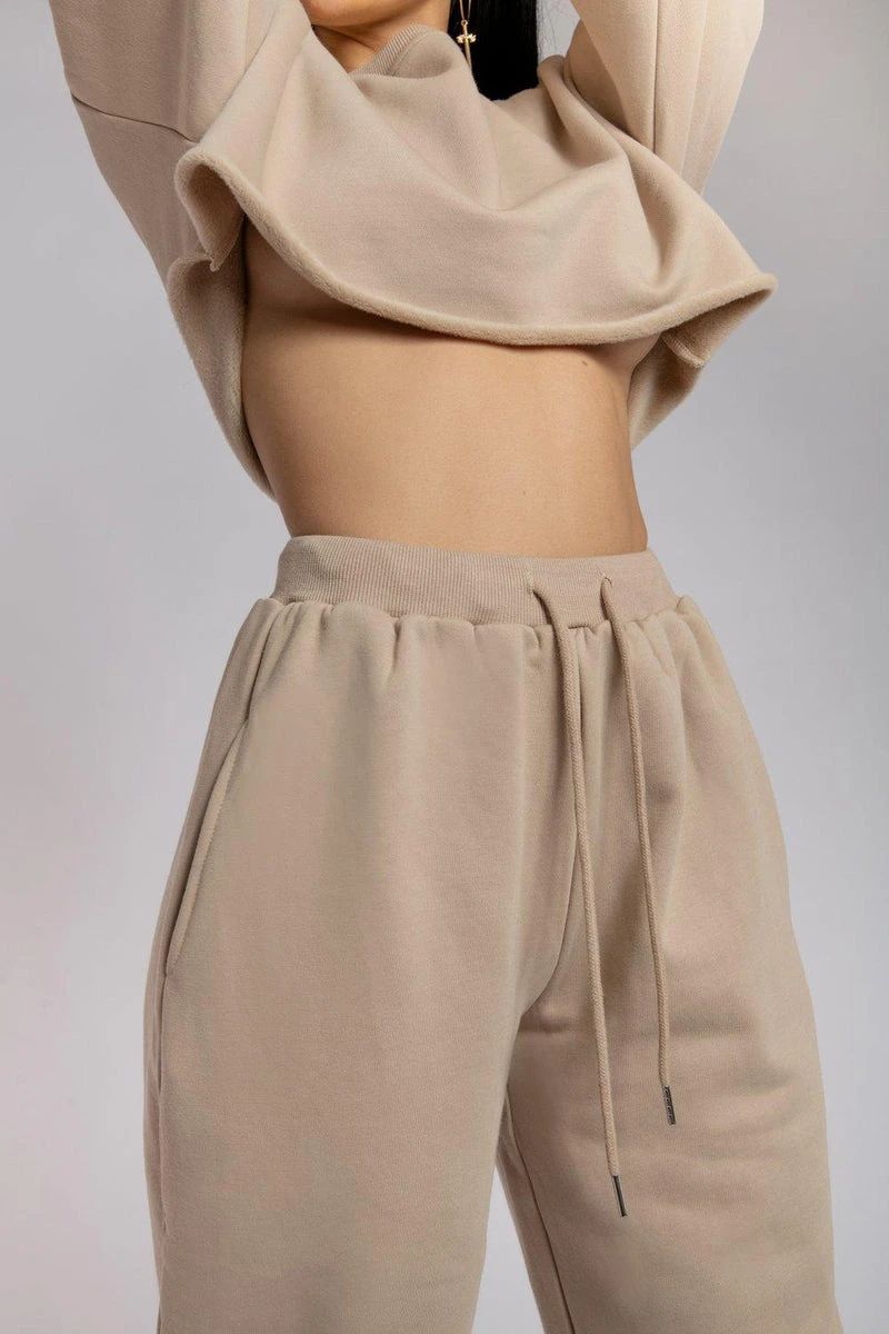 CXIX Oversized Cropped Jumper - Fawn - Image 10