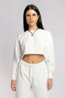 CXIX Oversized Cropped Jumper - Ecru