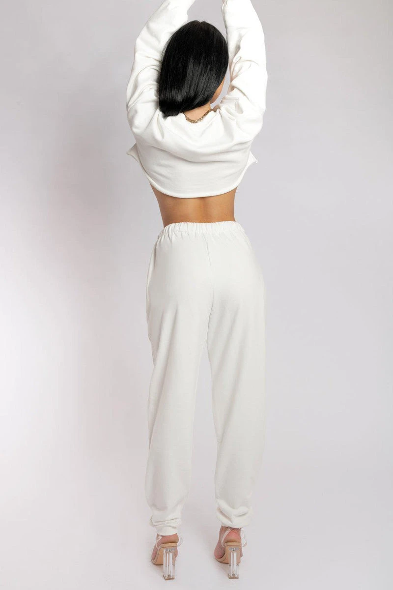 CXIX Oversized Cropped Jumper - Ecru - Image 6