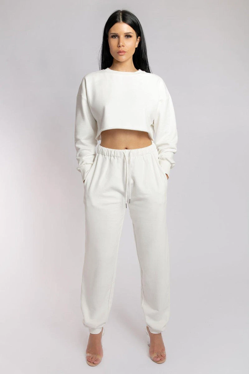 CXIX Oversized Cropped Jumper - Ecru - Image 8