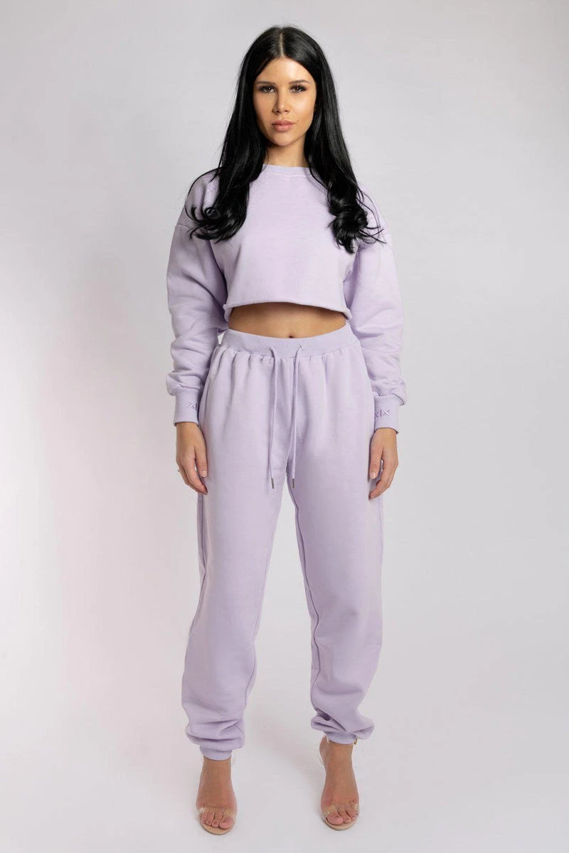 CXIX Oversized Cropped Jumper - Lilac - Image 7