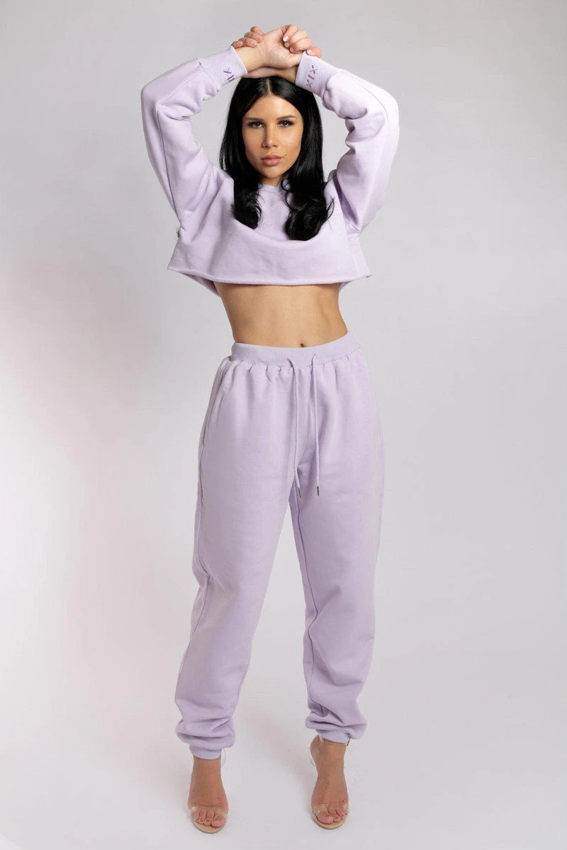 CXIX Oversized Cropped Jumper - Lilac - Image 8