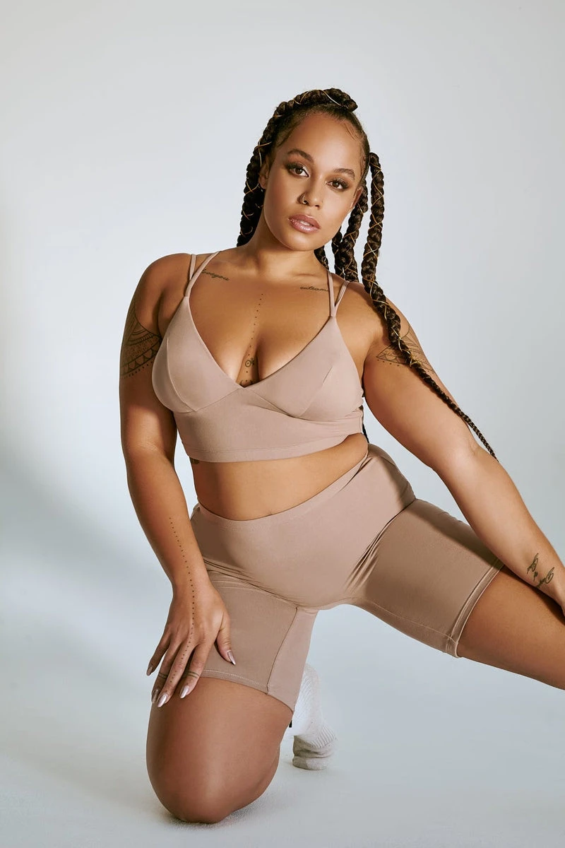 CXIX LuxLounge Biker Shorts - Taupe - Image 7