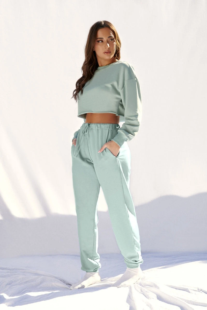 CXIX Oversized Jogger Bottoms - Sage - Image 5
