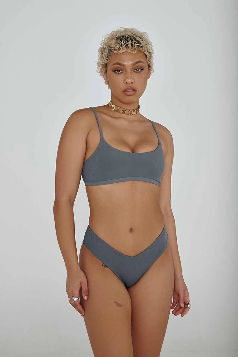 CXIX The Hills Bottoms - Ribbed Dark Grey - Image 3