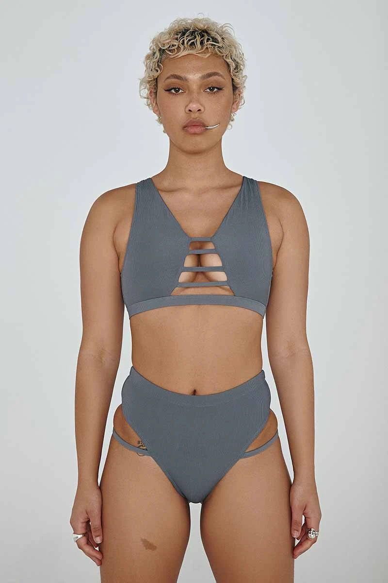 CXIX LA Bottoms - Ribbed Dark Grey - Image 3