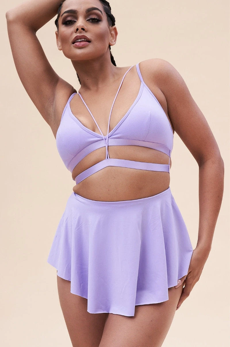 Lunalae Free Flow High Waist Shorts - Lilac - Image 3
