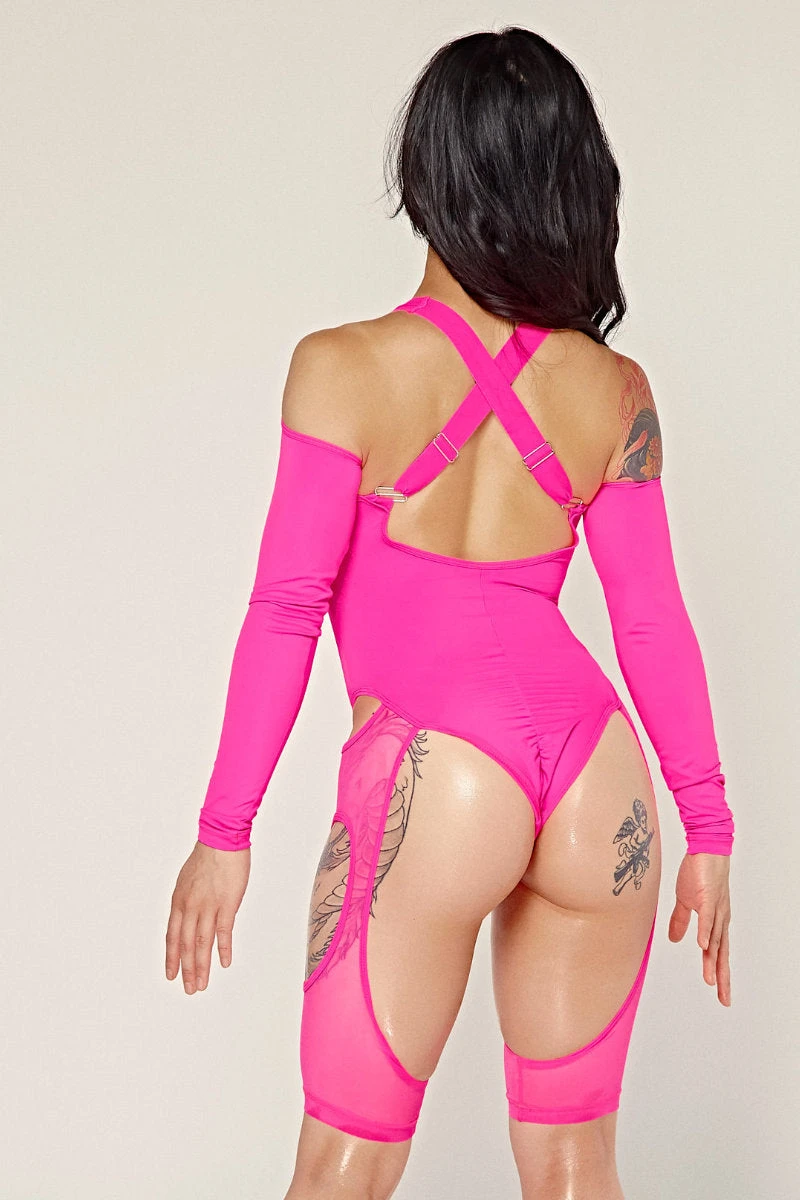 CXIX Dollhaus Mesh Bodysuit - Barbie Pink - Image 2