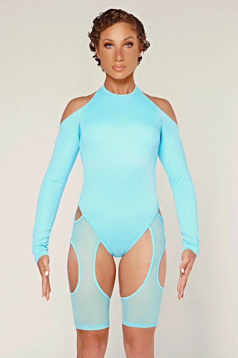 CXIX Dollhaus Mesh Bodysuit - Blue - Image 4