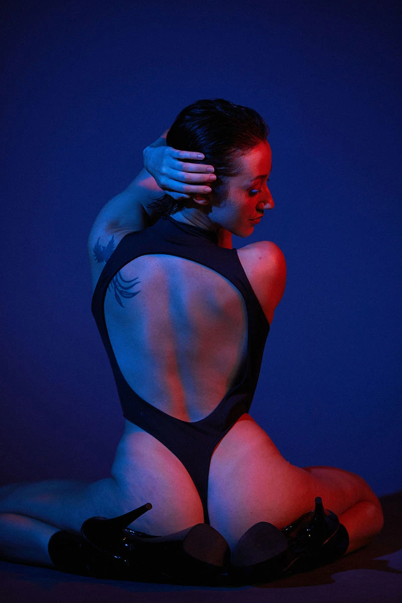 Rolling Electric Bodysuit - Black/Neon Pink - Image 2