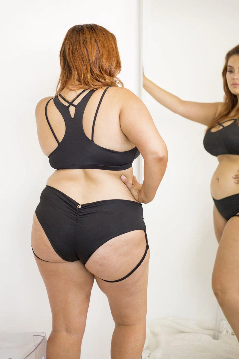 Lunalae Lure You Low-Rise Garter Shorts - Black - Image 6