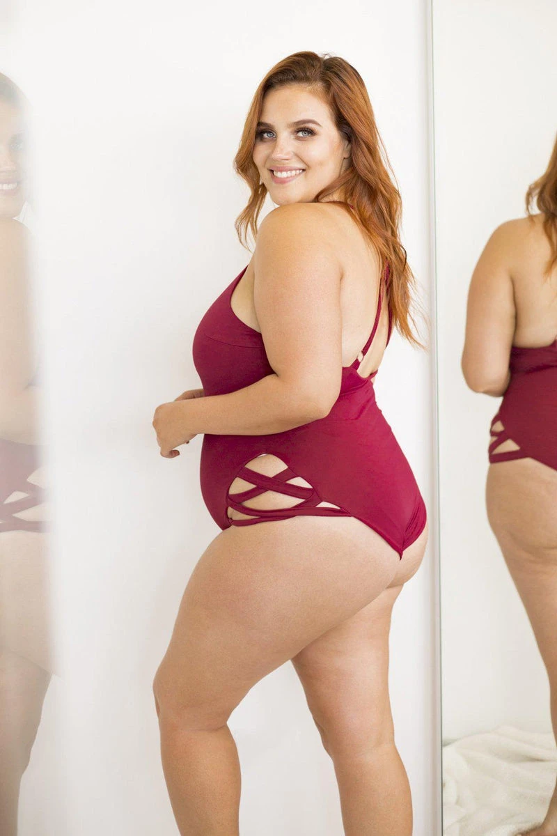 Lunalae Yoncé Bodysuit - Wine - Image 2