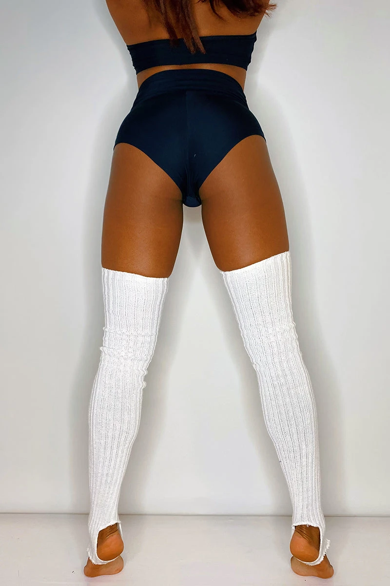 Thigh High Legwarmers - White - Image 2