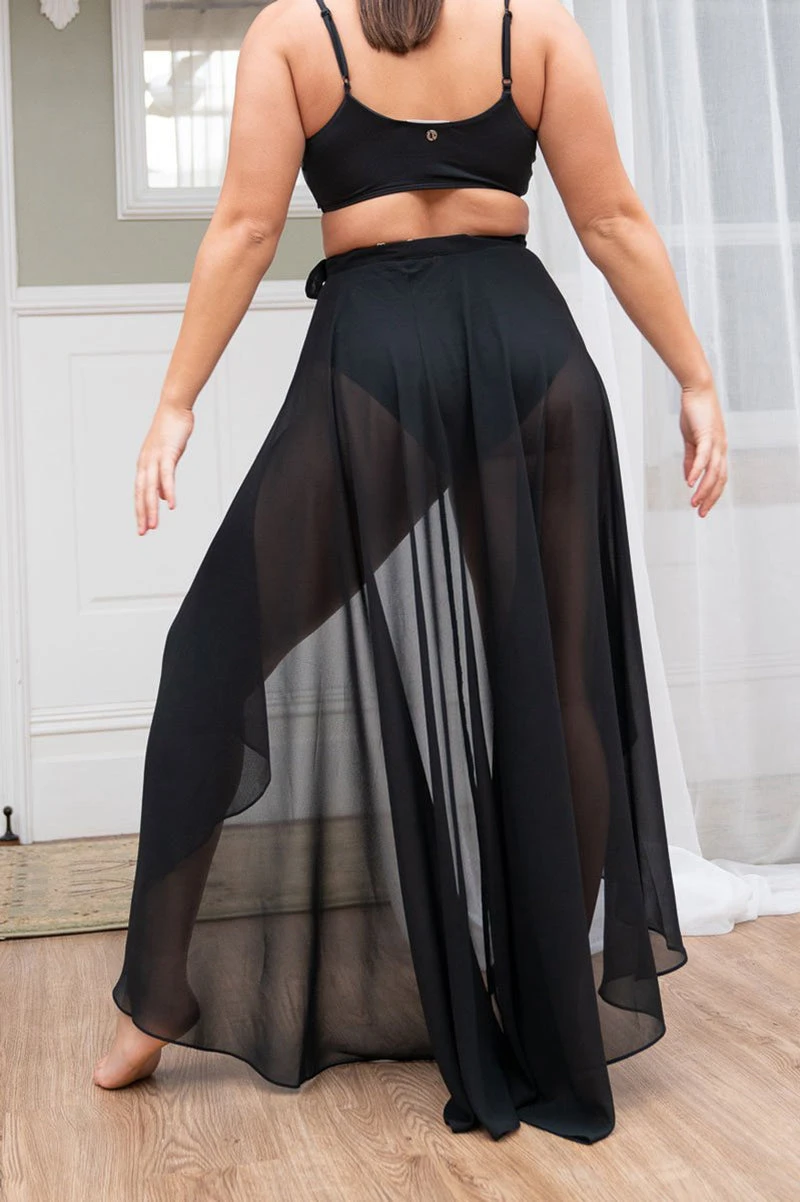 Lunalae High Waist Wrap Dance Skirt - Black - Image 2