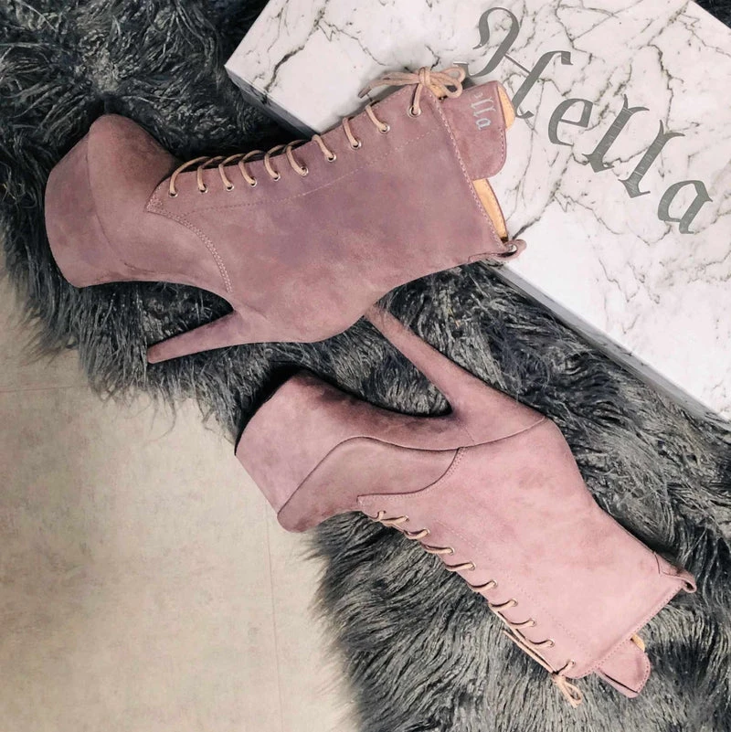 Hella Heels BabyDoll 7inch Boots - Lilac Mink - Image 3