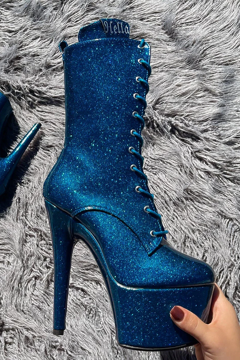 Hella Heels The Glitterati 7inch Boots - Skinny Dippin' - Image 2