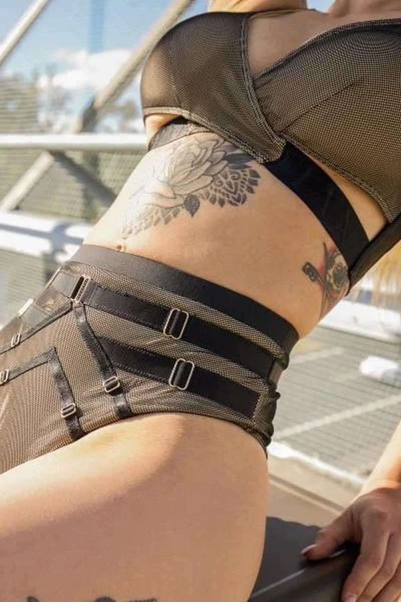 Tatiana Activewear Yuki Top - Black Mesh - Image 6