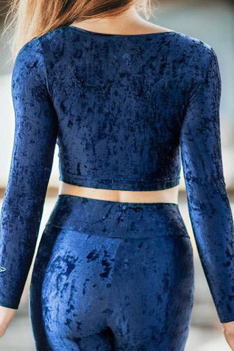 Dragonfly Pavi Crop Top - Velvet Blue - Image 4