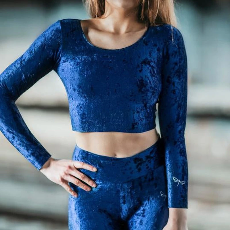 Dragonfly Pavi Crop Top - Velvet Blue - Image 5