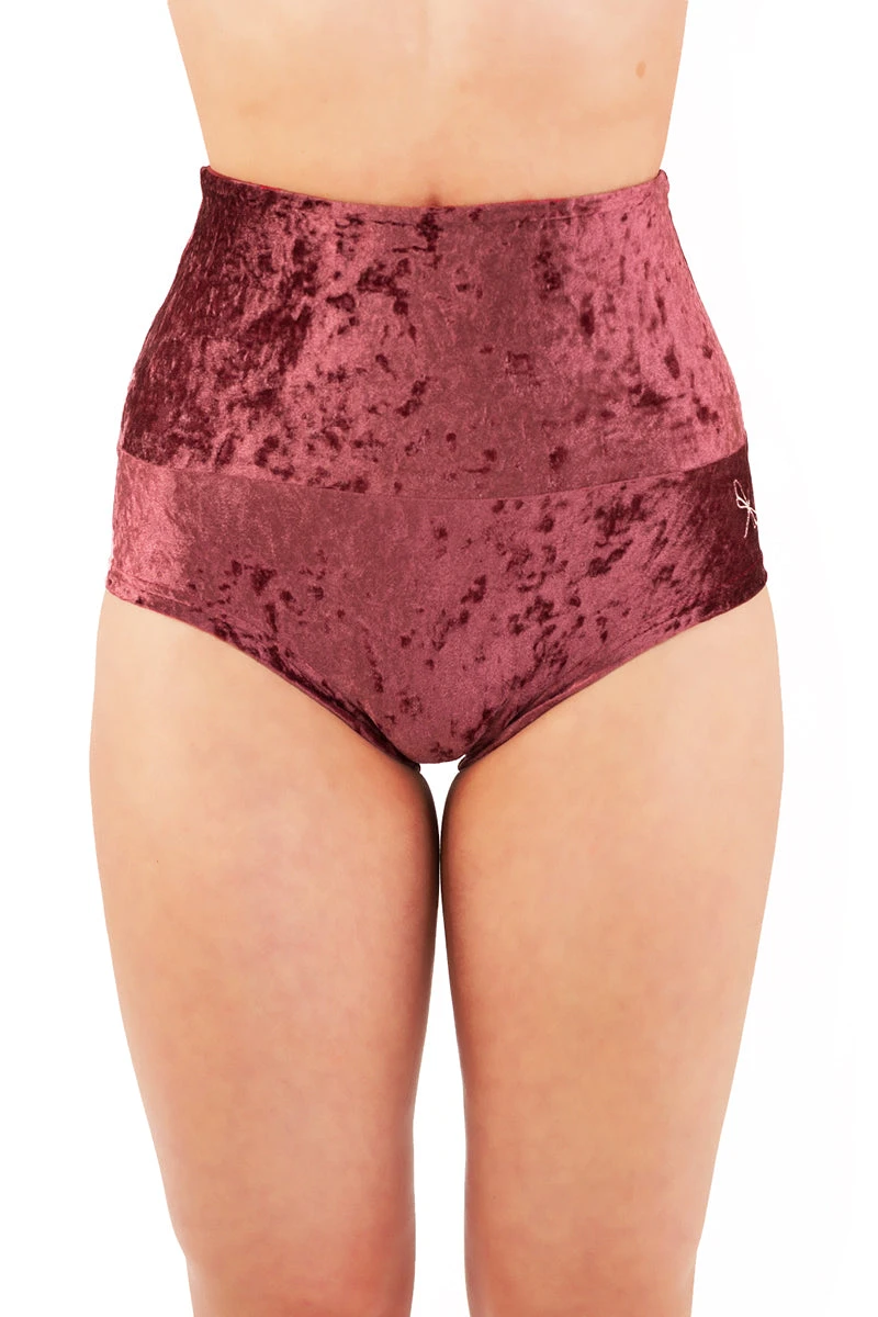 Dragonfly Betty High-Waisted Shorts - Velvet Amaranth - Image 2