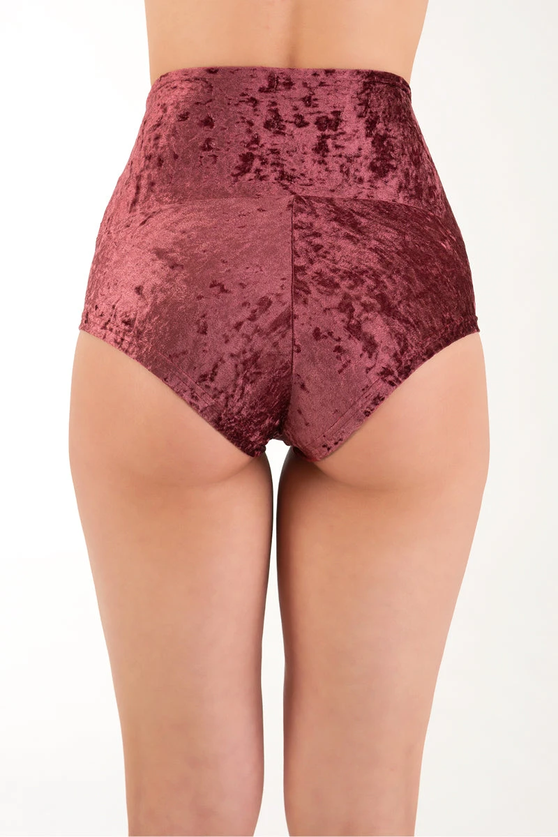 Dragonfly Betty High-Waisted Shorts - Velvet Amaranth - Image 3