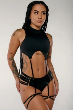 CXIX Dopamine Garter Top -Black