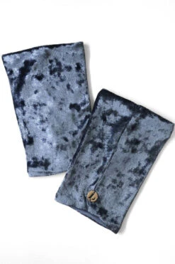 Lunalae Shoe Covers - Gunmetal Crushed Velvet