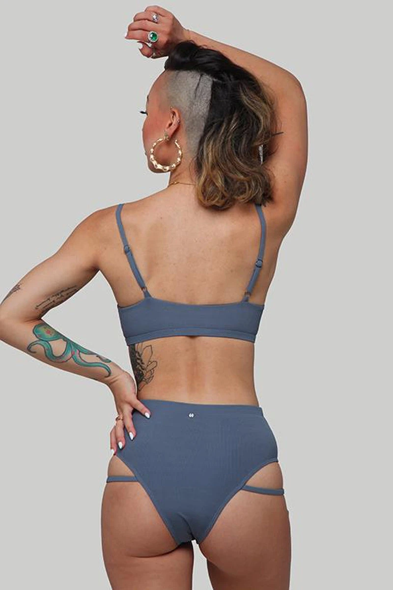 CXIX LA Bottoms - Ribbed Dark Grey - Image 2