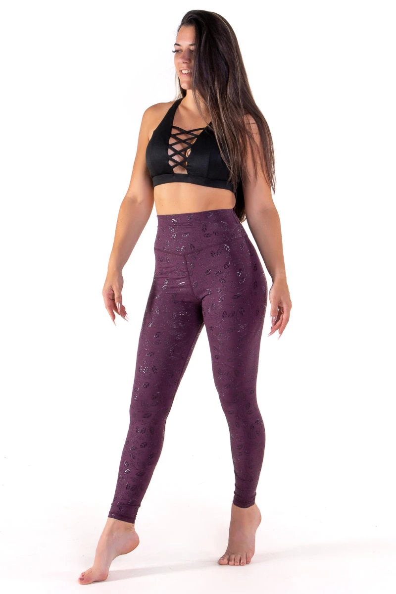 The Enviro Co. Extra Sticky Grippy Leggings - Plum - Image 2