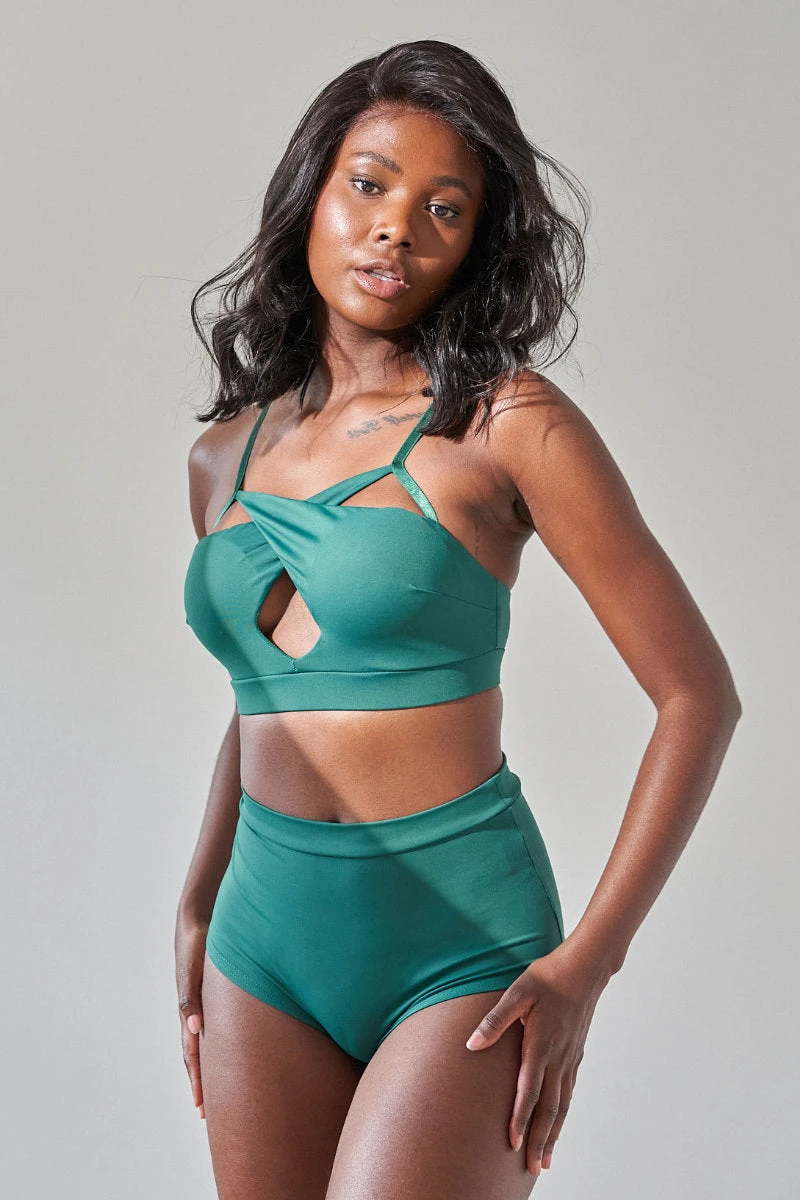 Lunalae High Waist Shorts - Recycled Emerald - Image 3