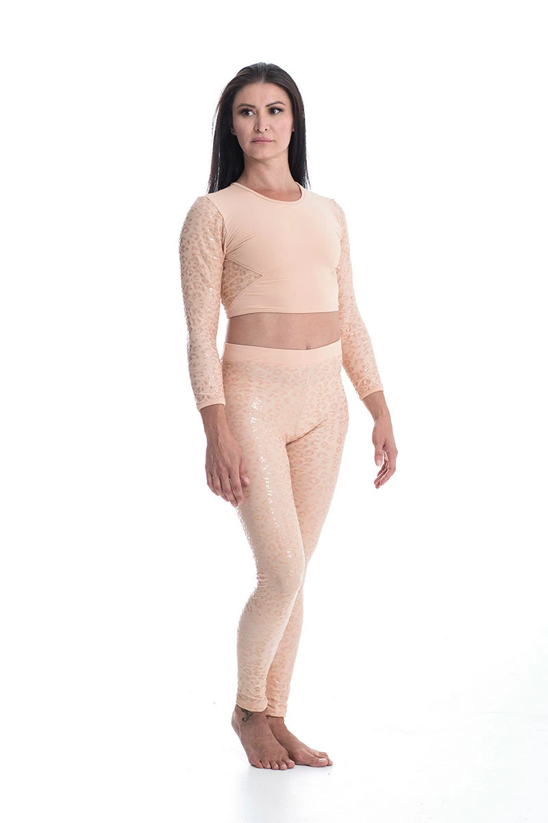 Paradise Chick Superhero Series Ultra Grip Leggings - Beige Leopard - Image 4