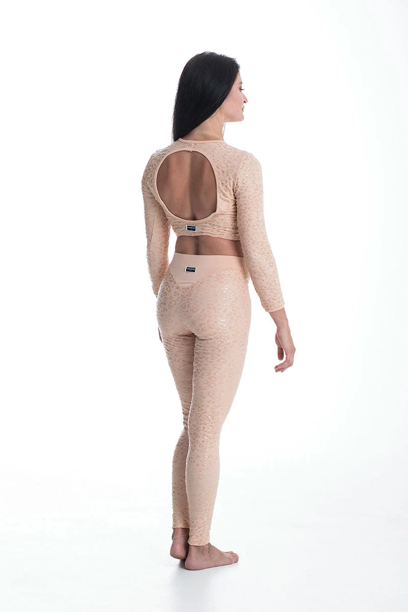 Paradise Chick Superhero Series Ultra Grip Leggings - Beige Leopard - Image 3