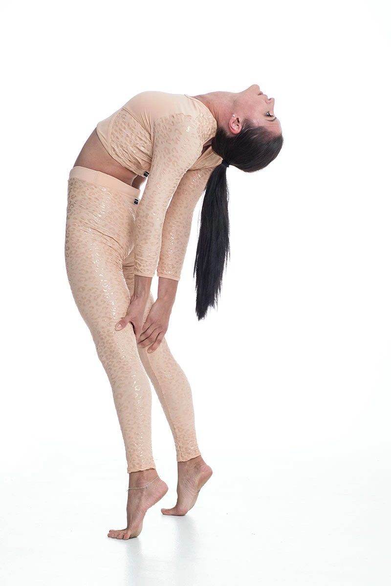 Paradise Chick Superhero Series Ultra Grip Leggings - Beige Leopard - Image 7