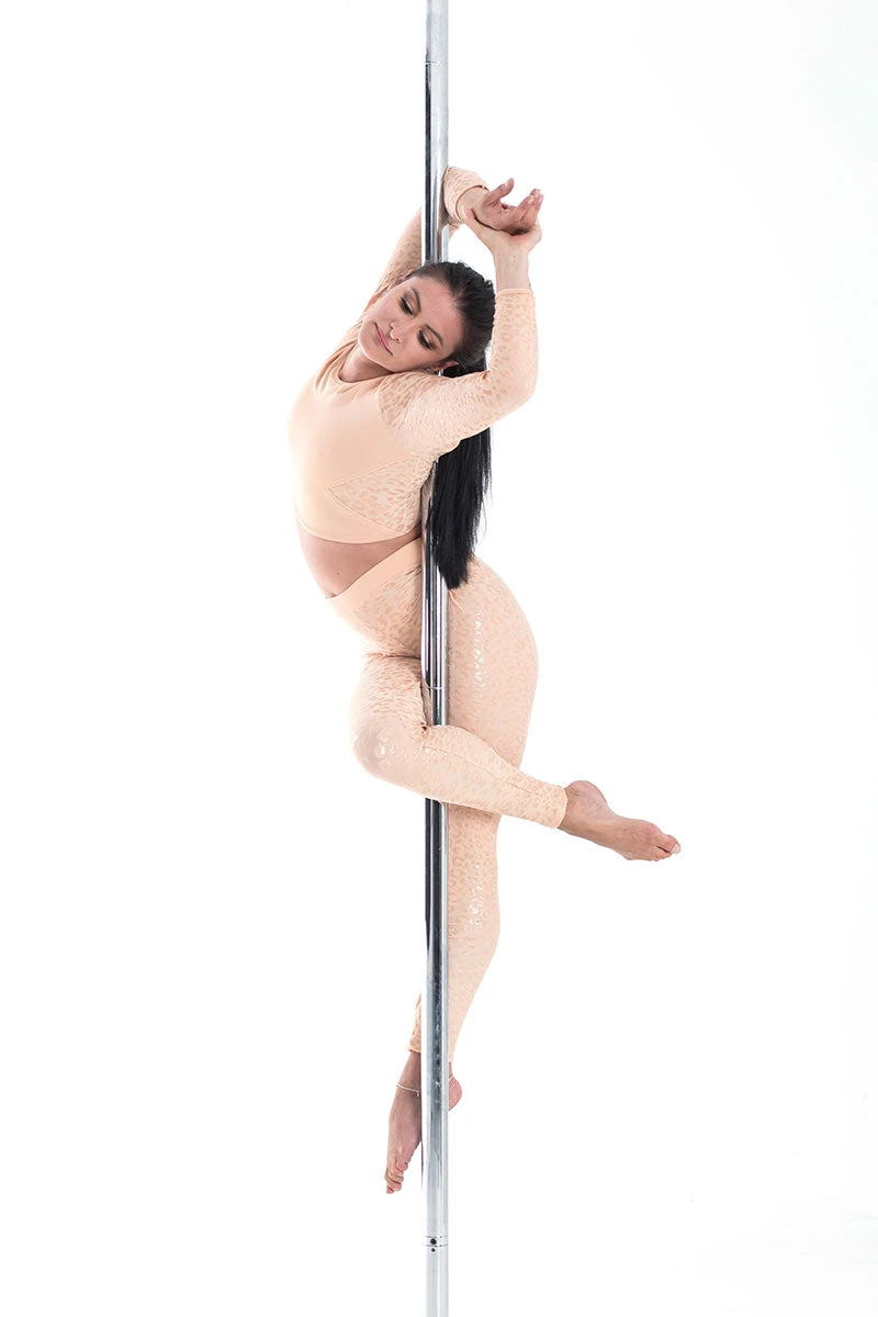 Paradise Chick Superhero Series Ultra Grip Leggings - Beige Leopard - Image 5