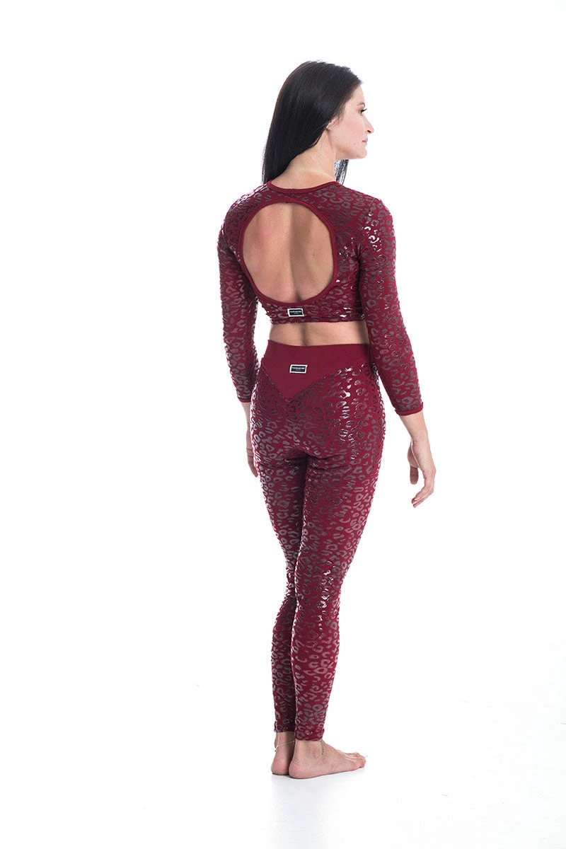 Paradise Chick Superhero Series Ultra Grip Leggings - Cherry Leopard - Image 3