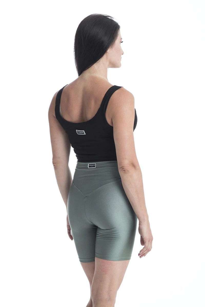 Paradise Chick Biker Shorts - Army Green - Image 2