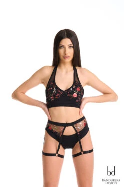 Bandurska Miruna Suspender Accessory - Red Floral