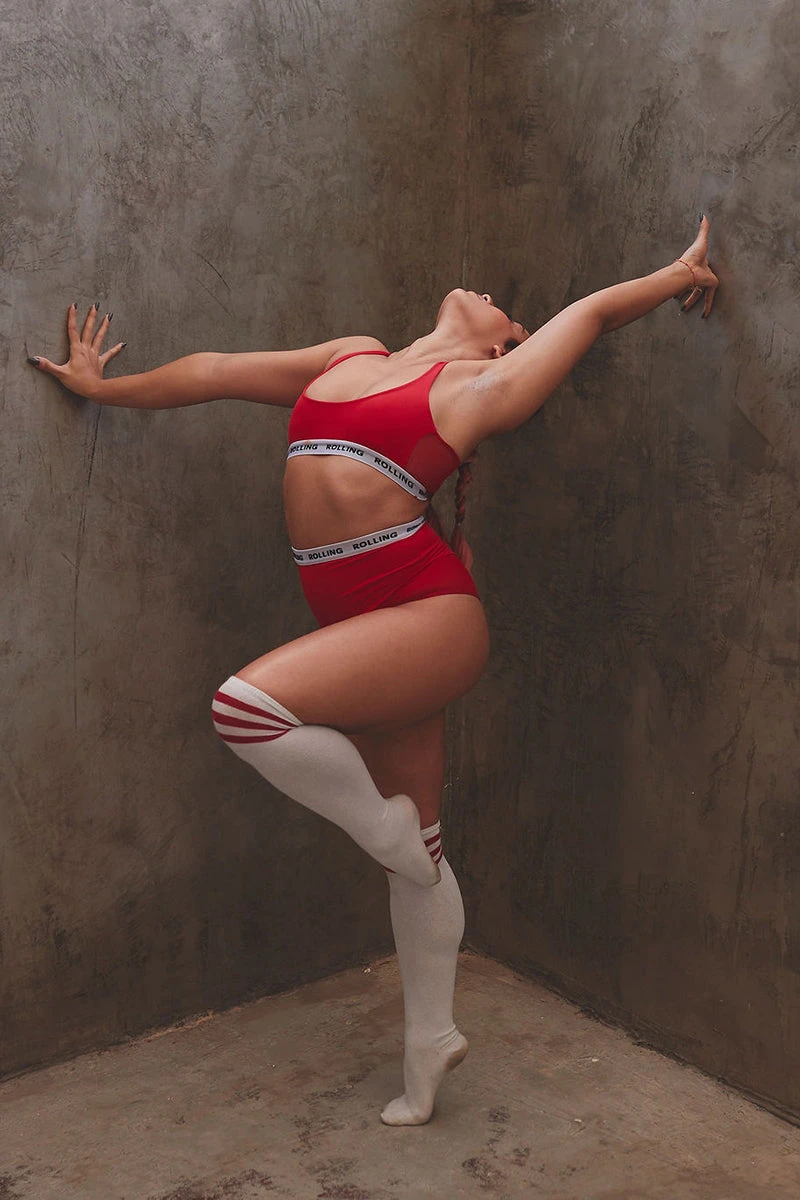 Rolling Alpha High Waisted Hot Pants - Red - Image 5