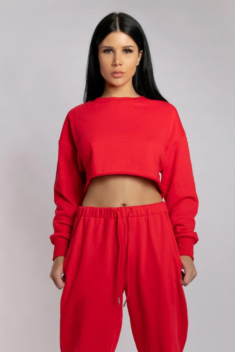 CXIX Oversized Cropped Jumper - JalapeƱo - Image 3
