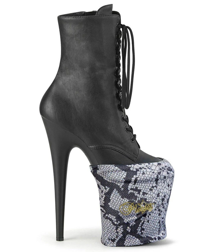Pleaser USA Shoe Protectors - White Snake Print