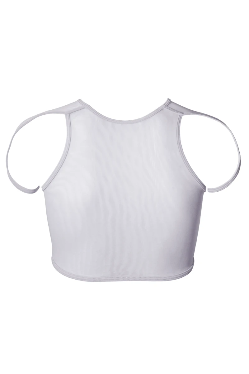 Hamade Activewear High Scoop Neck Crop Top - Light Grey - Image 6