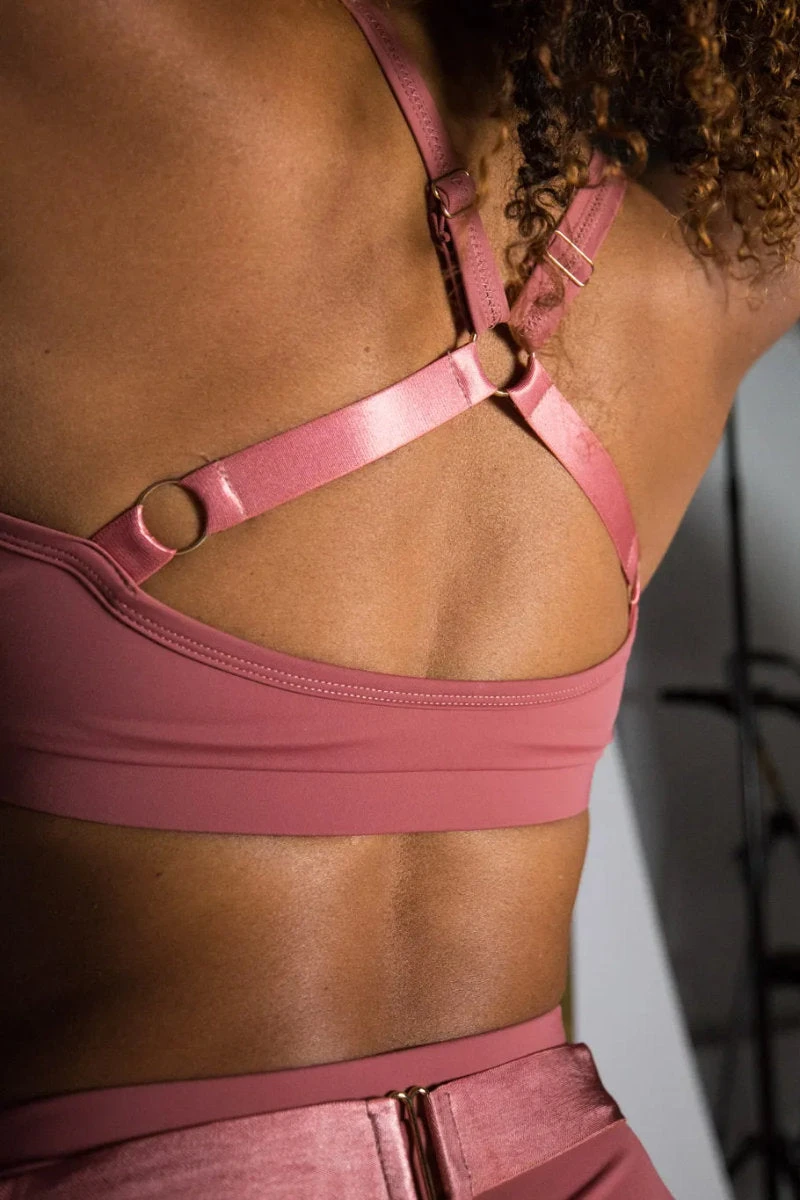 Tatiana Activewear Sofia Triangle Top - Dusky Pink - Image 2